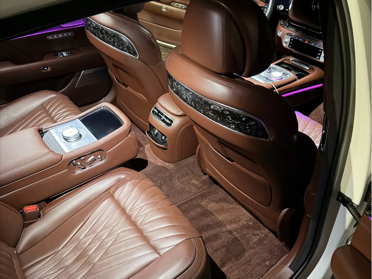 Bentley rear leather seats after a full interior detail in Cleveland