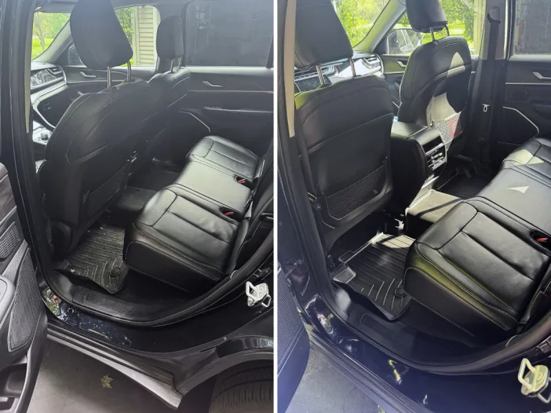 Before and after car detailing interior - mobile car detailing transformation Westlake